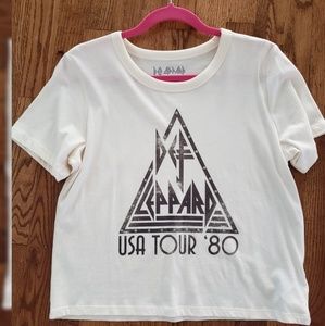 **SOLD**Def Leopard Crop Top Size Med NWOT